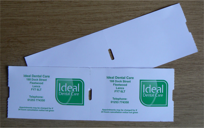 Dental Patient Appointment Cards