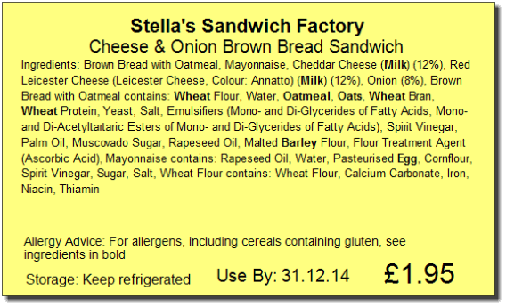 Allergen labelling deals