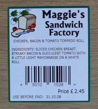 Sandwich Labels Sandwich Labelling Pre Printed Sandwich Labels Sandwich