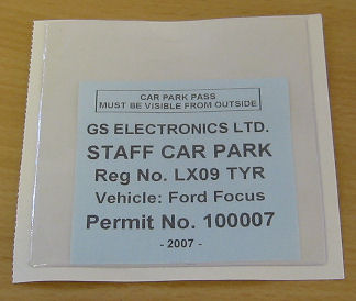 Staff Cark Park Permits